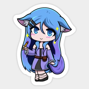 Cute Anime school girl Sticker